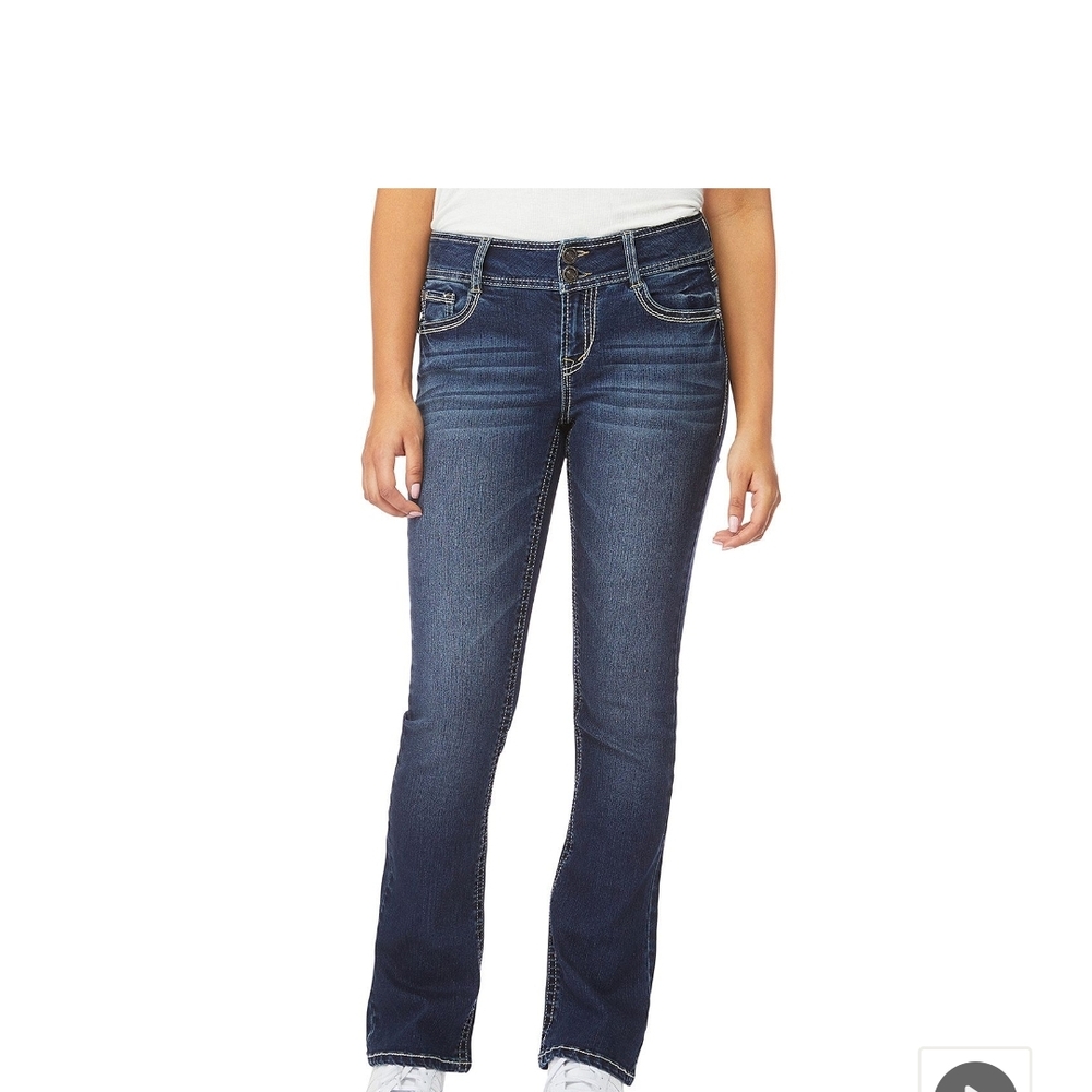 Wallflower Blue Straight Leg Jeans with Mid-Rise Fit